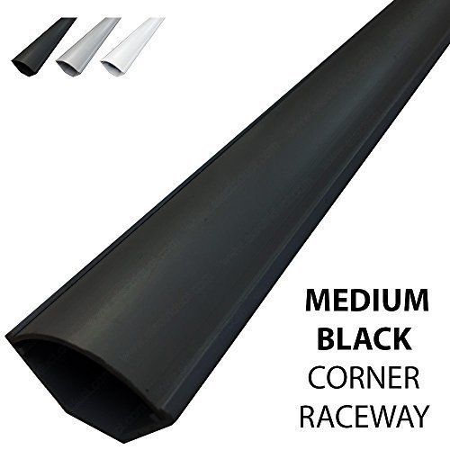 Medium Corner Duct Cable Raceway (1150 Series) - 5 Feet - Black