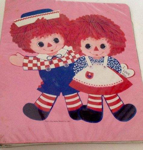 Raggedy Ann &amp; Andy 3 Ring Binder School Vintage Bobbs 1975