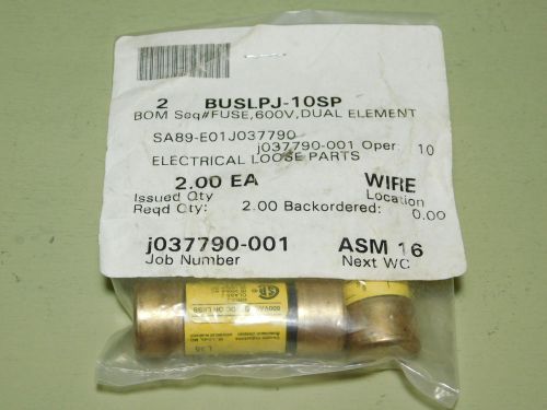 BRAND NEW - Package of 2x BUSS LPJ-10SP Low-Peak Dual-Element Time-Delay Fuses