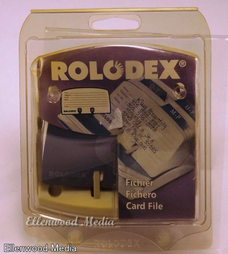 Rolodex Card File 2.25&#034; x 4&#034; 50 Cards Plastic Case Rotary Box Bent New ZZ K