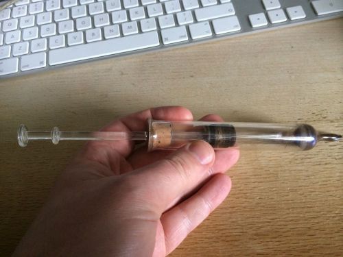 Vintage Agriculture Dairy Glass Hypodermic Syringe Medical Livestock antique