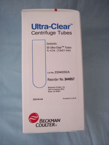 Beckman Coulter. Ultra-Clear Centrifuge Tubes. 5mL. 13 x 51mm # 344057. qty 50.