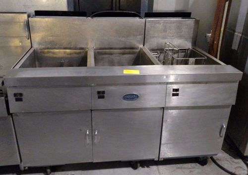 Used Dean 3 vat 75 lb Gas Fryers 60 lb Oil Capacity