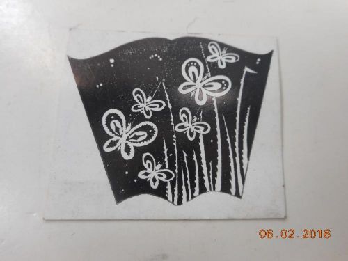 Letterpress Printing Block, Butterflies Flutter in the Grass, Type Cut