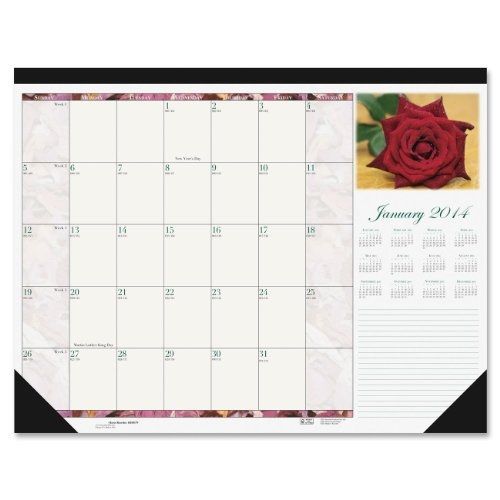House of Doolittle Earthscapes Rose Desk Pad 12 Months January 2014 to December