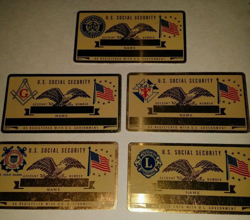 Metal Social Security ID Card US Veteran Custom Engraved LOT OF 11 RARE!!