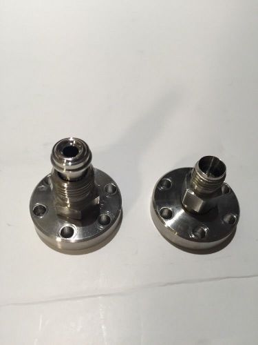 Vacuum part high ultra conflat 1.33&#034; vcr stainless steel flange adapter lot 2 cf for sale