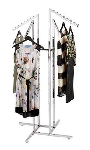 (LOT OF 6) Clothing Rack 4 Way Slant Arms Chrome Clothes Adjustable Garment rack