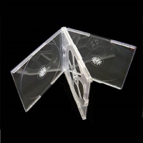 100 High Quality 10mm Quad Multi-4 CD Jewel Cases with Clear Tray Slim4CDClear