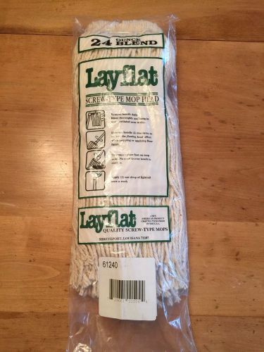 Layflat screw-type regular cut-end blend wet mop head, 24 oz, white #61240 for sale