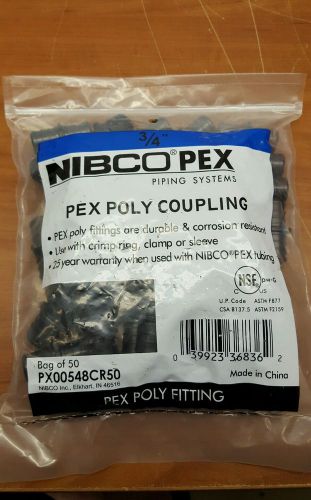 3 - NIBCO  3/4 in. Dia. x 3/4 in. Dia. PEX To PEX   Poly  Coupling PX00548CR50