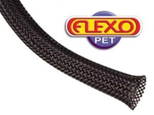 Techflex PTN0.50BK25 Flexo PET General Purpose 1/2-inch Braided Cable Sleeve, -
