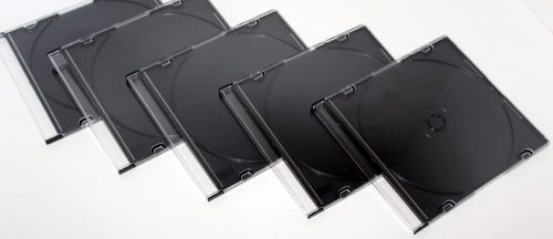 5 New Black Single Standard CD DVD Blue Ray Slim Jewel Case by Imation