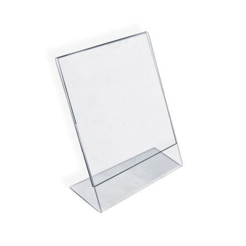 Azar 112714 Vertical Slanted L-Shape Acrylic Sign Holder, 10 Count