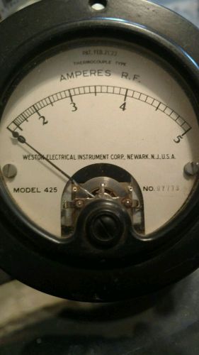 WWII panel meter gauge weston RF amperes 0-5 thermocouple type radio militaty