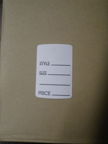 1000 PRICE TAGS SMALL Clothing Tag Gun Price White Pin Ticketer 1 1/4 x 1 3/4