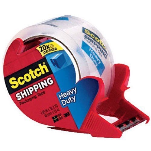 Scotch Heavy Duty Shipping Packaging Tape with Refillable Dispenser 1.88 in x...