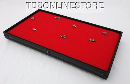Black Aluminum Display Tray 144 Rings Red Insert