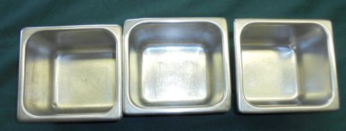 3 good used stainless steel food warmer serving buffet square tapered pans