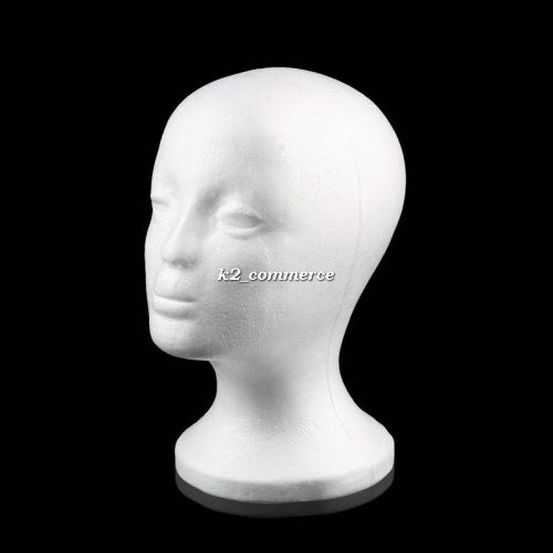 Female Styrofoam Mannequin Manikin Head Model Foam Wig Hair Glasses Display K2