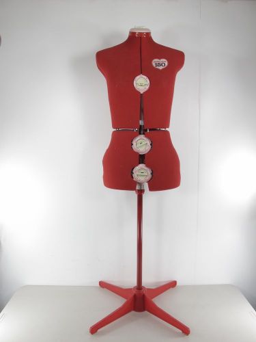 Singer 150 Red Adjustable Custom Size Sewing Dress Form with Stand