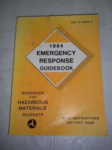 Vintage 1984 emergency response guidebook for hazardous materials dot p 5800.3 for sale