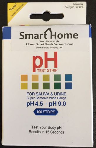 Smarthome ph test strips -100ct- 15 second results. super sensitive and accurate for sale