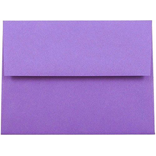 JAM Paper? A2 (4 3/8 x 5 3/4) Recycled Paper Envelope - Brite Hue Violet - 25