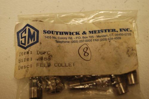 Southwick &amp; Meister Machine Collets D6FC .188 Feed Collet Qty: 8 New