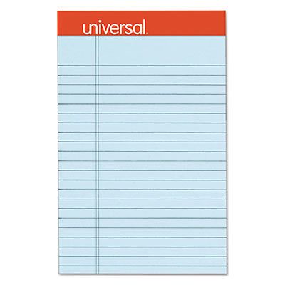 Fashion-Colored Perforated Note Pads, 5 x 8, Legal, Blue, 50 Sheets, 6/Pack