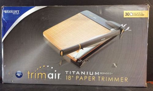 Westcott TrimAir Wood 18&#034; Paper Trimmer Titanium Bonded Cuts Up To 30 Sheets
