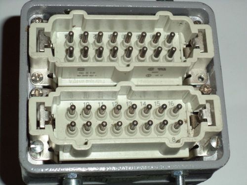 Harting Industrial 16 E-M 500V TH501-516  x2061 Dual 16pin Straight Male Plug