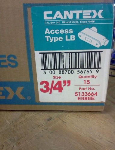 Cantex type lb pvc conduit body; 3/4 inch&#034; 5133664 (box of 15) for sale