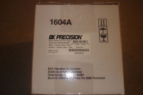BK Precision 1604A Single Output Isolation Transformer New in Box