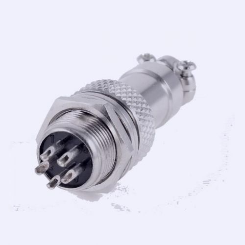 Aviation Socket 12mm 5-pin Pair - Bulkhead/Panel Male Plug + Pigtail/Cabl DE5062