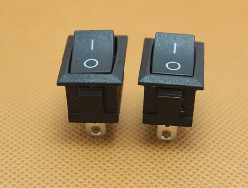 10pcs Black Rocker Switch 2 Pin KCD1-101 250V 6A Boatlike Switch 2 Pin NEW s2