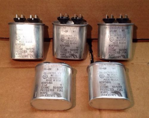 General Electric Dielektrol VII 11µF 220vac Capacitor A28F5801 LOT OF 5 Nos