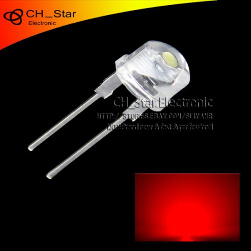 50pcs 8mm 0.5w water clear red light straw hat led diodes wide angle dip bulb for sale
