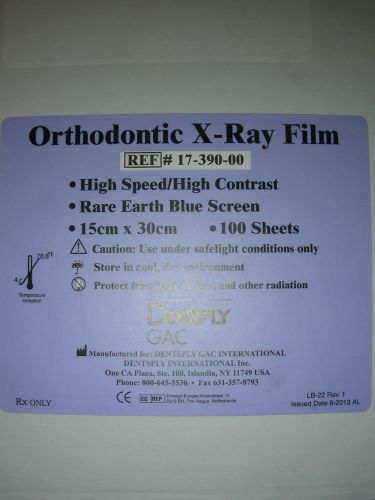 X-ray film for orthodontic Panorex. Size 15cmx30cm.100 Sheets. Brand Dentsply.