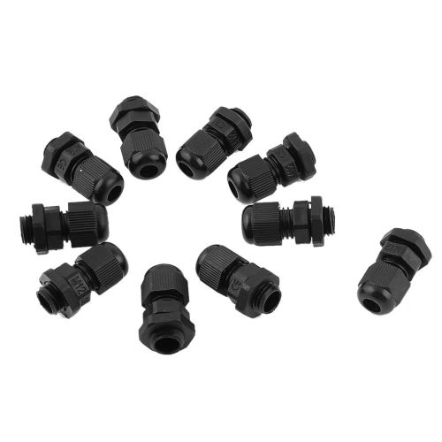 3-6.5mm Black Plastic Waterproof Cable Gland Connector 10 Pcs GY