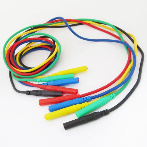 5sets 1m/3.3ft dual jacket 4mm banana plug silicone voltage probe cable 5 colors for sale