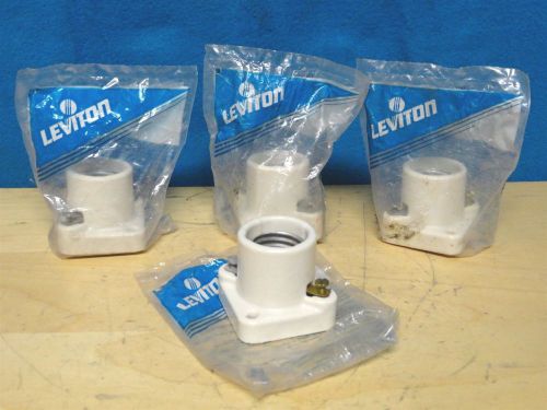 Leviton * lampholder * lot of 4 * white porcelain med. base * 022-19062 * new for sale