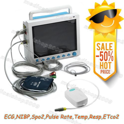 Contec cms8000 3/5 lead,icu patient monitor ecg nibp pr spo2 temp resp etco2 co2 for sale