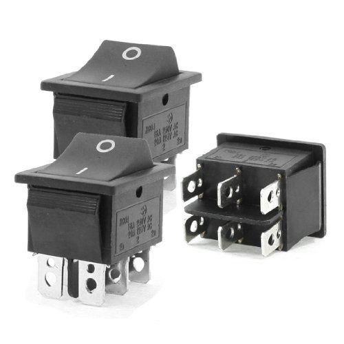 3 pcs i/o on/off dpdt 6-terminals boat rocker switch 16a 250vac 20a 125vac for sale