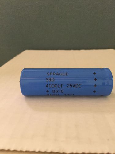 Sprague Electrolytic Capacitor, 39D serie,  4000 uf, 25vdc   axial leads.