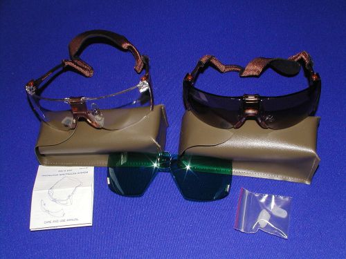 20 BOXES OF AMERICAN OPTICAL SAFETY GLASSES WITH CASES &amp; REMOVABLE GREEN LENS