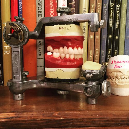 Antique Brass Steel Hanau Dental Articulator 1941 Wax Teeth Mold Medical Oddity