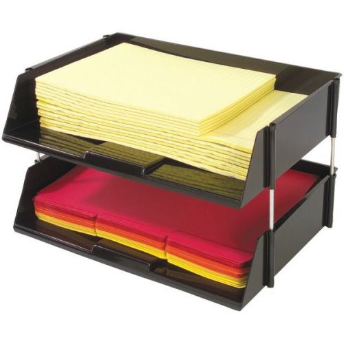 Deflecto 582704 industrial tray side-load stacking tray with risers 2 pack for sale