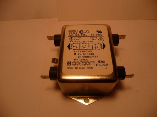Corcom emi filter,radio frequency interference 20ek1 20a  120/250v 50-60hz for sale