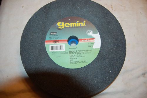 Gemini 12&#034; x 2&#034; x 1-1/4&#034;  bench &amp; pedestal grinding wheel 2070 rpm&#039;s medium 60 for sale